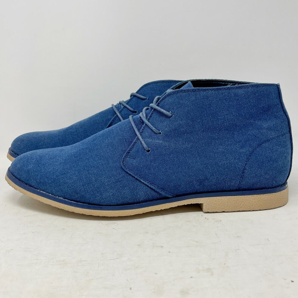 London Fog Blue Denim Chambray Chukka Boots Broadstreet Mens 13